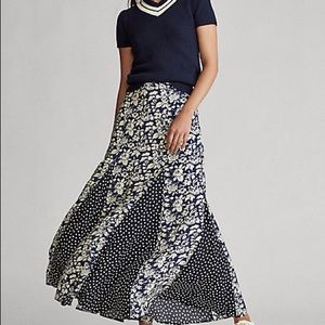 Polo Ralph Lauren paneled maxi skirt polka dot 8